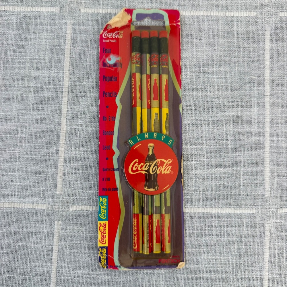 Vintage 1995 Coca Cola Pentech Pencils 4 Pack No 2 HB Always Coke 68057